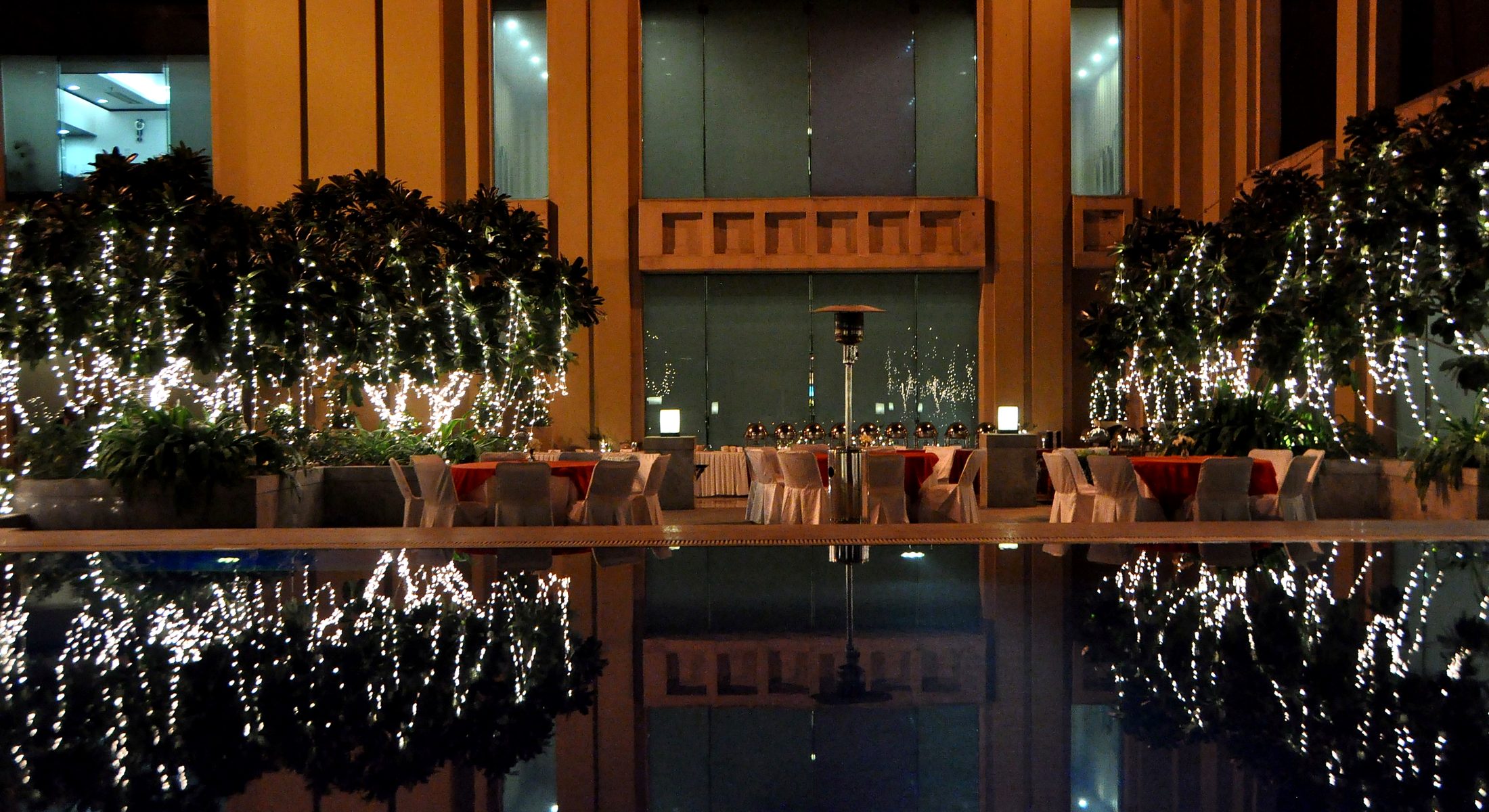The pool at night